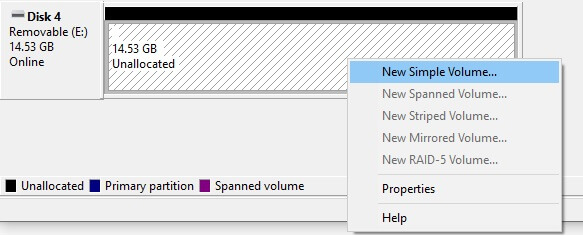Format partitions on USB drive using cmd